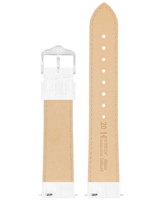 Correa de cuero Hirsch Louisianalook L 03427000-2, blanco, piel de ternero, largo L, Quick Release