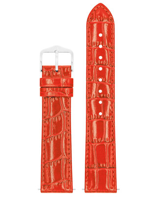 Correa de cuero Hirsch Louisianalook L 03427020-2, rojo, piel de ternero, largo L, Quick Release