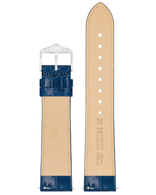 Correa de cuero Hirsch Louisianalook L 03427080-2, azul, piel de ternero, largo L, Quick Release