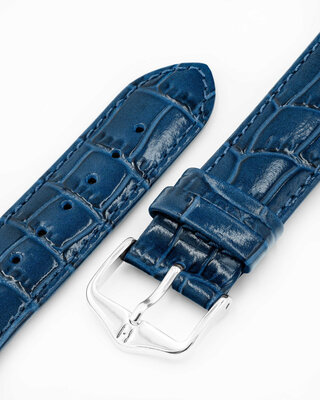 Correa de cuero Hirsch Louisianalook L 03427080-2, azul, piel de ternero, largo L, Quick Release