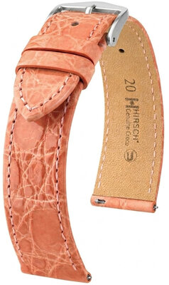 Correa de piel Hirsch Genuine Croco 01808122-2, rosa, piel de cocodrilo, Quick Release