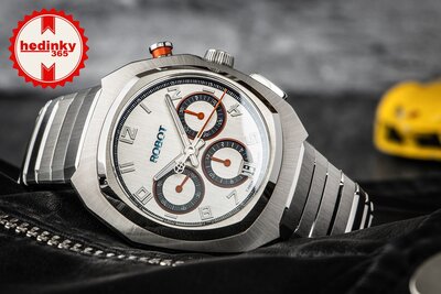 Robot Robotic One Silver 2501ST01 Automatic Chronograph (+ correa de repuesto)