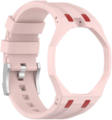 correa de silicona Ricardo Pinzolo (para Swatch Royal Pop), Pink, con estuche, corona a las 12h
