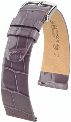 Correa de piel Hirsch Prestige 02207112-2, morado, piel de aligátor, Quick Release