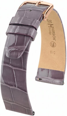 Correa de piel Hirsch Prestige 02207112-7, morado, piel de aligátor, Quick Release