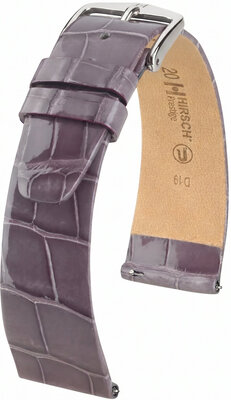 Correa de cuero Hirsch Prestige L 02207012-2, púrpura, piel de aligátor, longitud L, Quick Release