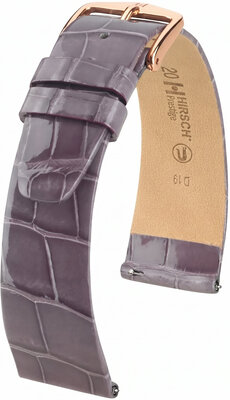 Correa de cuero Hirsch Prestige L 02207012-7, púrpura, piel de aligátor, longitud L, Quick Release