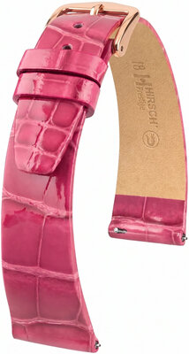 Correa de cuero Hirsch Prestige L 02207024-7, rosa, piel de aligátor, longitud L, Quick Release