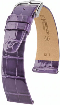 Correa de cuero Hirsch Prestige L 02207084-2, violeta, piel de aligátor, longitud L, Quick Release