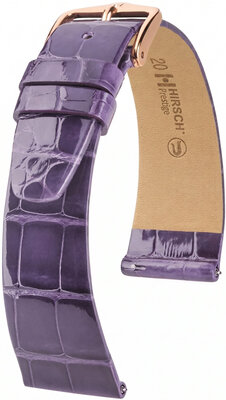 Correa de cuero Hirsch Prestige L 02207084-7, violeta, piel de aligátor, longitud L, Quick Release
