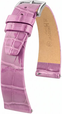 Correa de cuero Hirsch Prestige L 02207087-2, violeta, piel de aligátor, longitud L, Quick Release