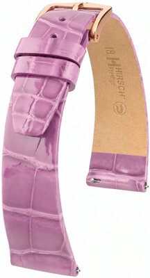Correa de cuero Hirsch Prestige L 02207087-7, violeta, piel de aligátor, longitud L, Quick Release