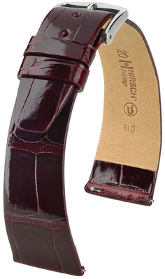 Correa de piel Hirsch Prestige 02207160-2, rojo, piel de aligátor, Quick Release