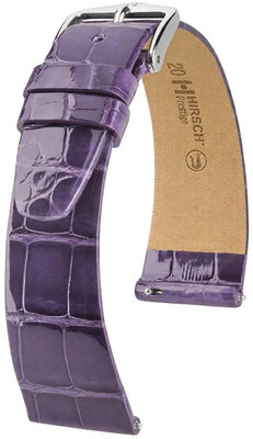 Correa de piel Hirsch Prestige 02207184-2, morado, piel de aligátor, Quick Release