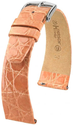 Correa de piel Hirsch Prestige 02208122-2, naranja, piel de cocodrilo, Quick Release