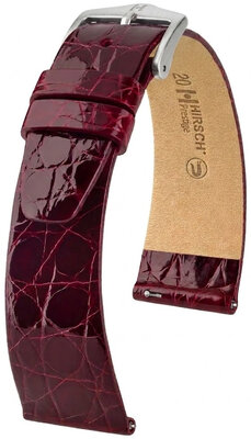 Correa de piel Hirsch Prestige 02208160-2, rojo, piel de cocodrilo, Quick Release