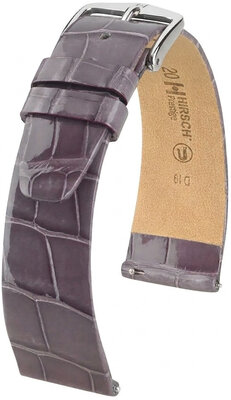 Correa de piel Hirsch Prestige 02307112-2, morado, piel de aligátor, Quick Release