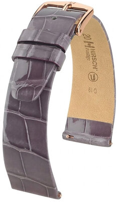 Correa de piel Hirsch Prestige 02307112-7, morado, piel de aligátor, Quick Release