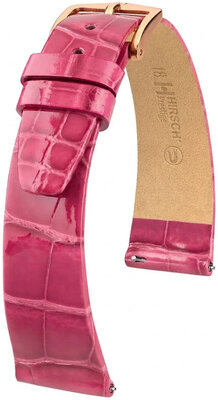 Correa de piel Hirsch Prestige 02307124-7, rosa, piel de aligátor, Quick Release