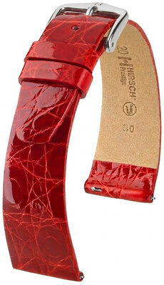 Correa de piel Hirsch Prestige 02308120-2, rojo, piel de cocodrilo, Quick Release
