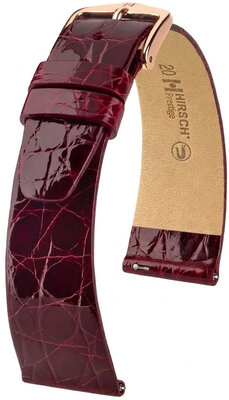 Correa de piel Hirsch Prestige 02308160-7, rojo, piel de cocodrilo, Quick Release