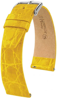 Correa de piel Hirsch Prestige 02308172-2, amarillo, piel de cocodrilo, Quick Release