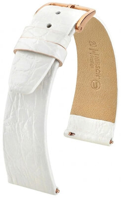 correa de cuero Hirsch Prestige L 02208000-7, blanco, piel de cocodrilo, largo L, Quick Release