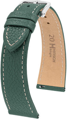 correa de cuero Hirsch Bologna M 01802140-2, verde, piel de ternera, longitud M, Quick Release