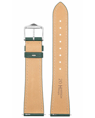 correa de cuero Hirsch Bologna M 01802140-2, verde, piel de ternera, longitud M, Quick Release