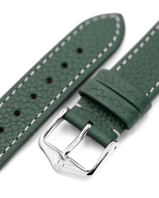 correa de cuero Hirsch Bologna M 01802140-2, verde, piel de ternera, longitud M, Quick Release
