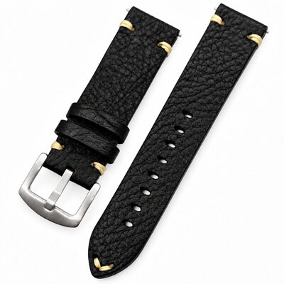 Correa de piel Ricardo Crema premium, Black, Quick Release