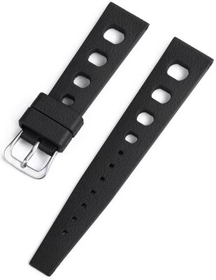 Correa de caucho Ricardo Riva premium 20mm, Black, Quick Release
