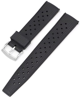 Correa de caucho Ricardo Salerno premium 20mm, Black, Quick Release