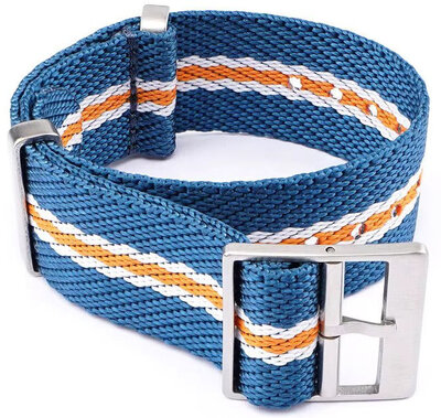 Correa textil Ricardo Mantova premium, Blue/Orange, NATO
