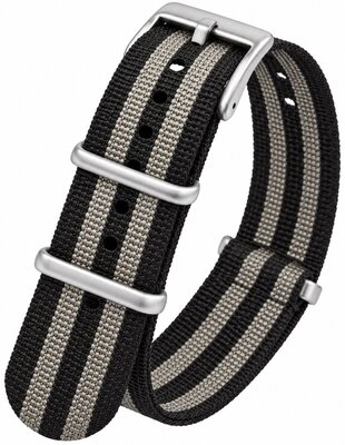 Correa textil Ricardo Ravenna premium, Black/Gray, NATO