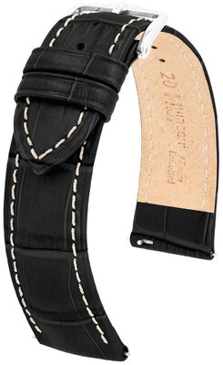 Correa de cuero Hirsch Duke L 01028051-2, negro, piel de becerro, délka L, Quick Release