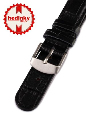 Correa de reloj unisex de piel negra W-080-A