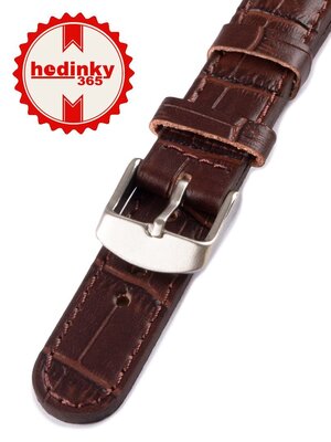 Correa de reloj unisex de cuero marrón oscuro W-080-B