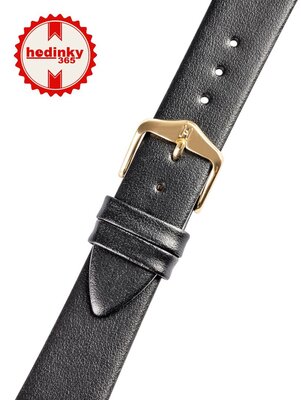 Correa de cuero Hirsch Toronto M 03702150OE-1, negro, piel de becerro, open end (para pasadores fijos), longitud M