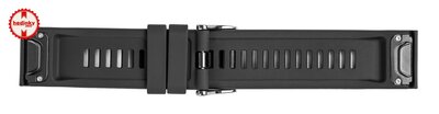 Correa de silicona Ricardo 26mm (para Garmin Fenix 8/7X/6X (51mm), Tactix, etc.), negro, QuickFit
