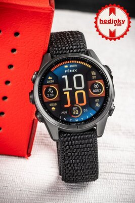 Correa de nailon Ricardo 20mm (para Garmin Fenix 8/7S/6S (43mm), etc.), negra, pasante