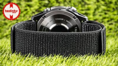 Correa de nailon Ricardo 26mm (para Garmin Fenix 8/7X/6X (51mm), Tactix etc.), negra, pasante