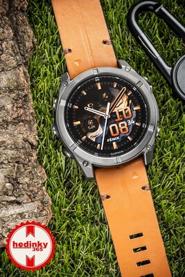 Correa de cuero Ricardo 26mm (para Garmin Fenix 8/7X/6X (51mm), Tactix etc.), marrón, QuickFit