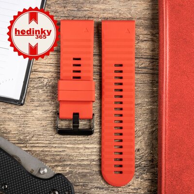Correa de silicona Ricardo 26mm (para Garmin Fenix 8/7X/6X (51mm), Tactix etc.), rojo V1, QuickFit