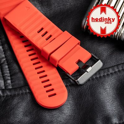 Correa de silicona Ricardo 26mm (para Garmin Fenix 8/7X/6X (51mm), Tactix etc.), rojo V1, QuickFit