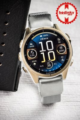 brazalete de acero inoxidable Ricardo 20mm (para Garmin Fenix 8/7S/6S (43mm), etc.), plateado, de malla milanesa, QuickFit