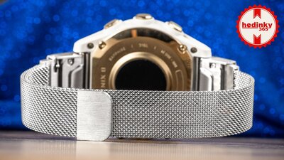 brazalete de acero inoxidable Ricardo 20mm (para Garmin Fenix 8/7S/6S (43mm), etc.), plateado, de malla milanesa, QuickFit